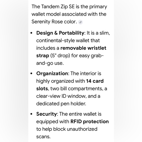 lug Limited Print Serenity Rose Tandem Wallet - Picture 11 of 11